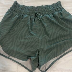All in Motion Teal Zebra Print Women's Athletic Shorts